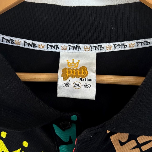 Rare Vintage PNB Nation Men’s 2XL Neon Crown Logo Hip Hop Graffiti Style Shirt - Picture 2 of 9
